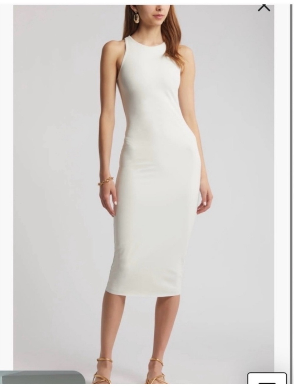 NWT Sleeveless White Midi Bodycon Dress